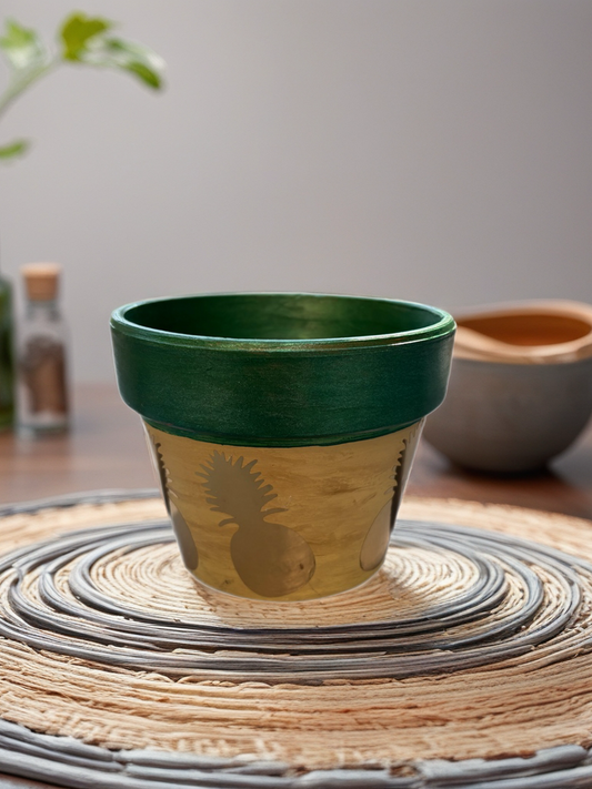 Decorative clay flowerpot (Pineapple)