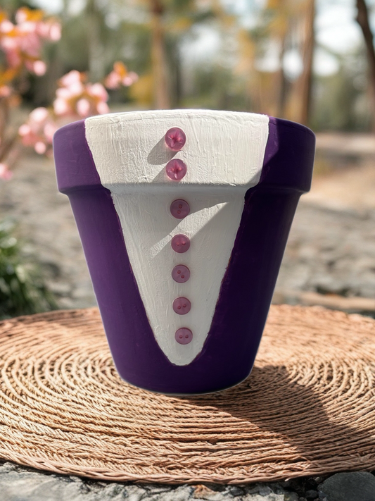 Decorative Clay flowerpot (Purple Suite)