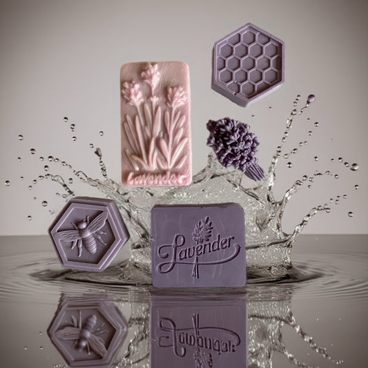 Individual molded decorative Shea butter with Lavender essential oil bar soap