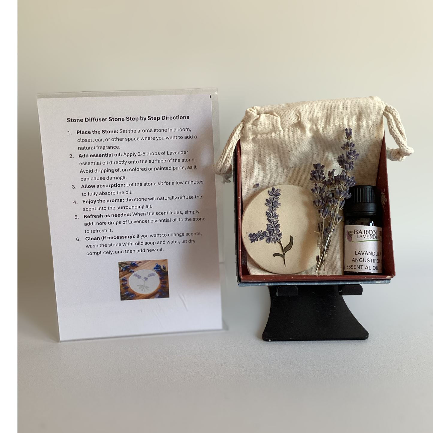 Clay Diffuser W/ Lavender Oil Gift Box