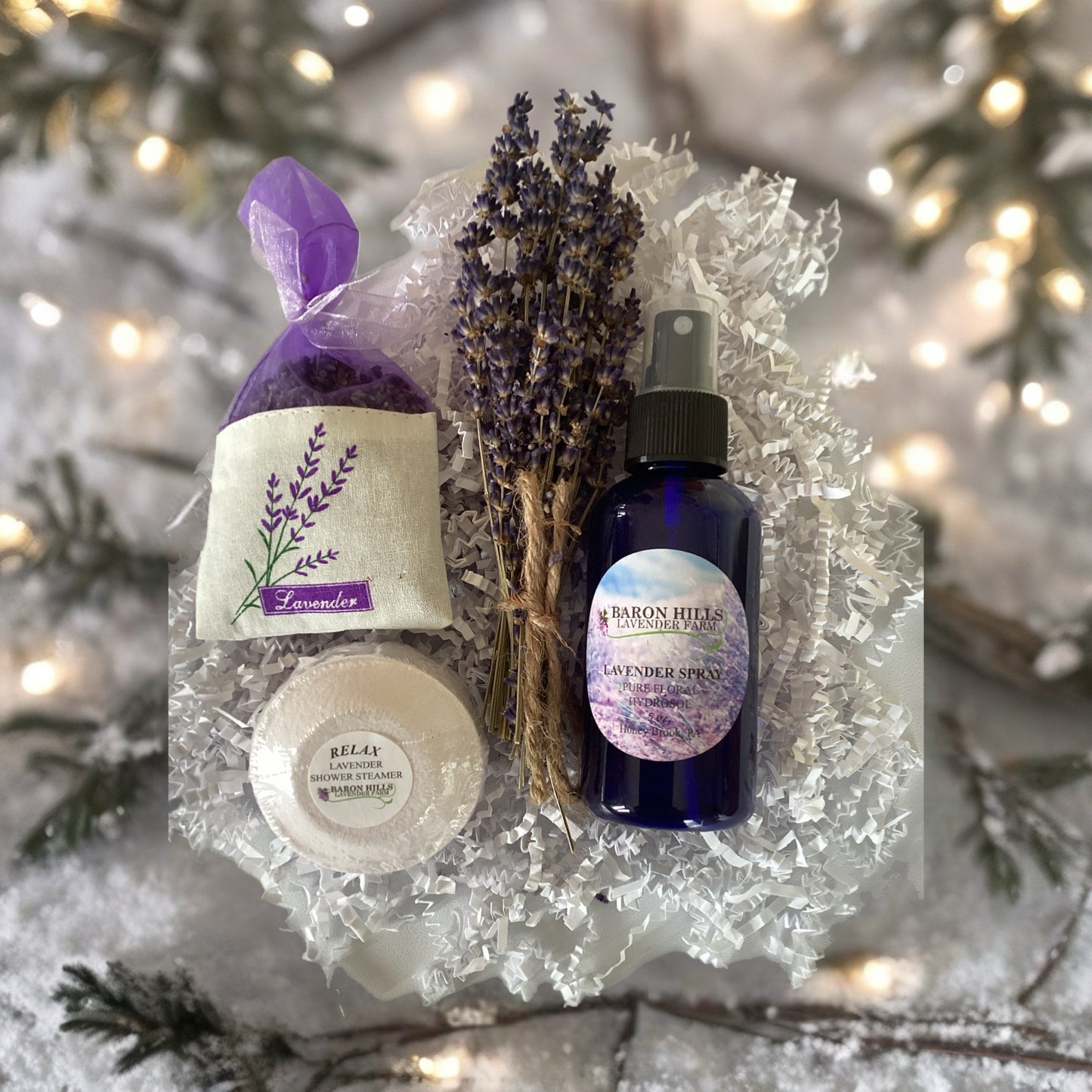Lavender Hydrosol w/ Lavender Shower Steamer gift box