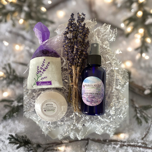 Lavender Hydrosol w/ Lavender Shower Steamer gift box